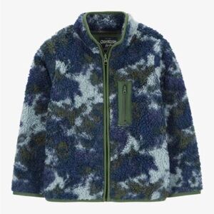 Boys Tie Dye Sherpa Knit Jacket - Navy size 7 NWT